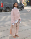 BASERANGE French organic cotton cable knit track pants BAS-TRCA-PO-SU25-CANTIL PINK